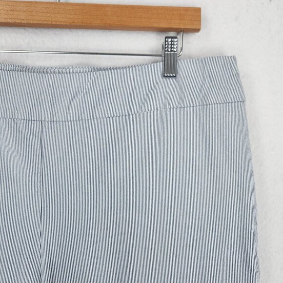 Chicos Pants Womens 3 Blue XL Pinstripe Stretch Crop Capri Pull On So Slimming - Picture 2 of 14